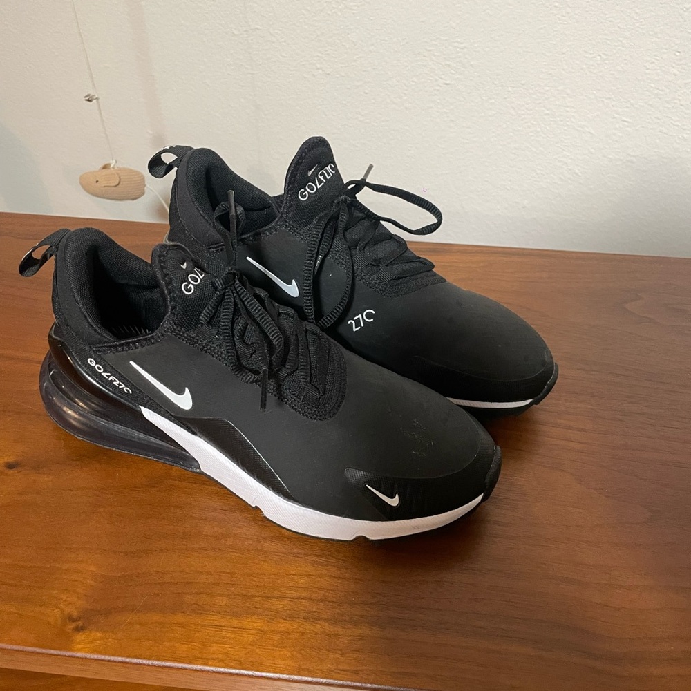 Nike Black and White Air 270 Golf Shoe